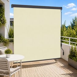 Outdoor Roller Blind Cream 180 x 250 cm UV Protection Hand Crank Patio Shade