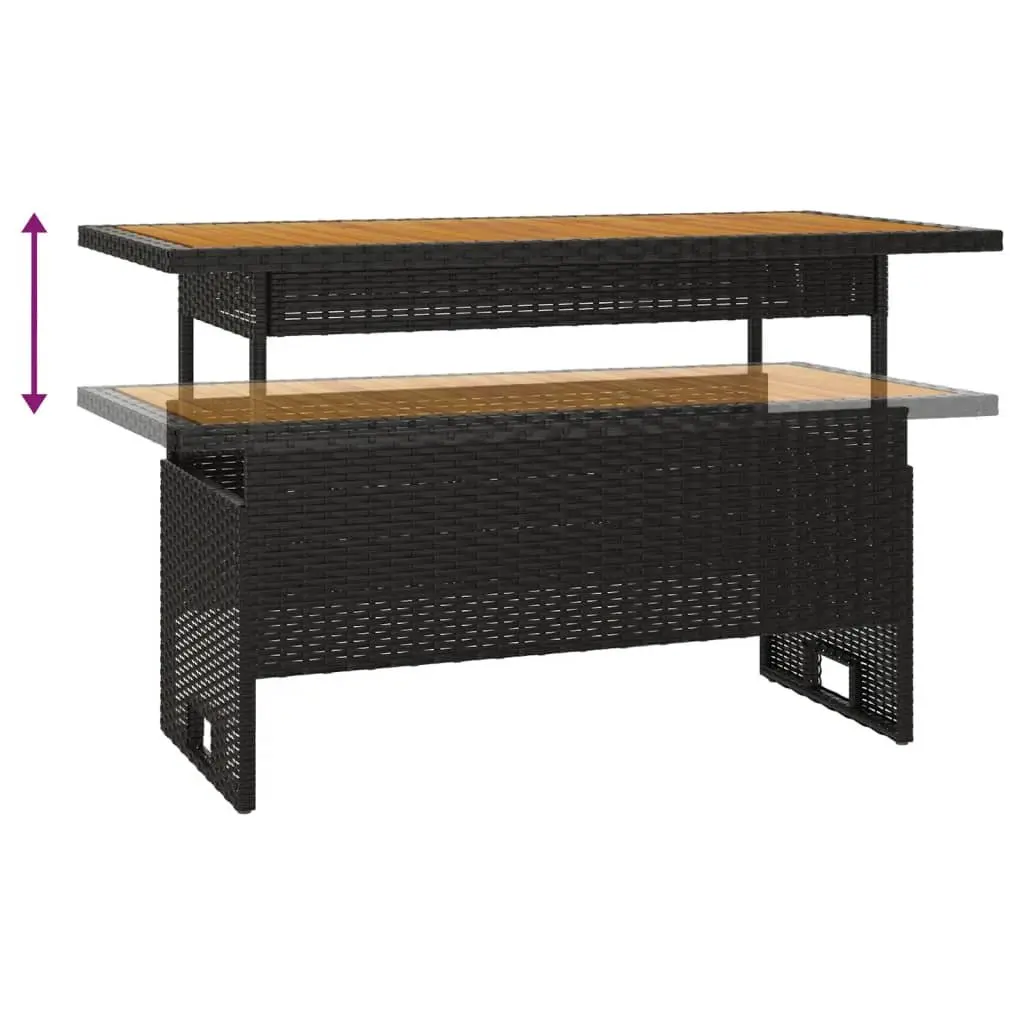 Garden Lounge Set 3 Piece Outdoor Furniture Black Poly Rattan Patio Seating