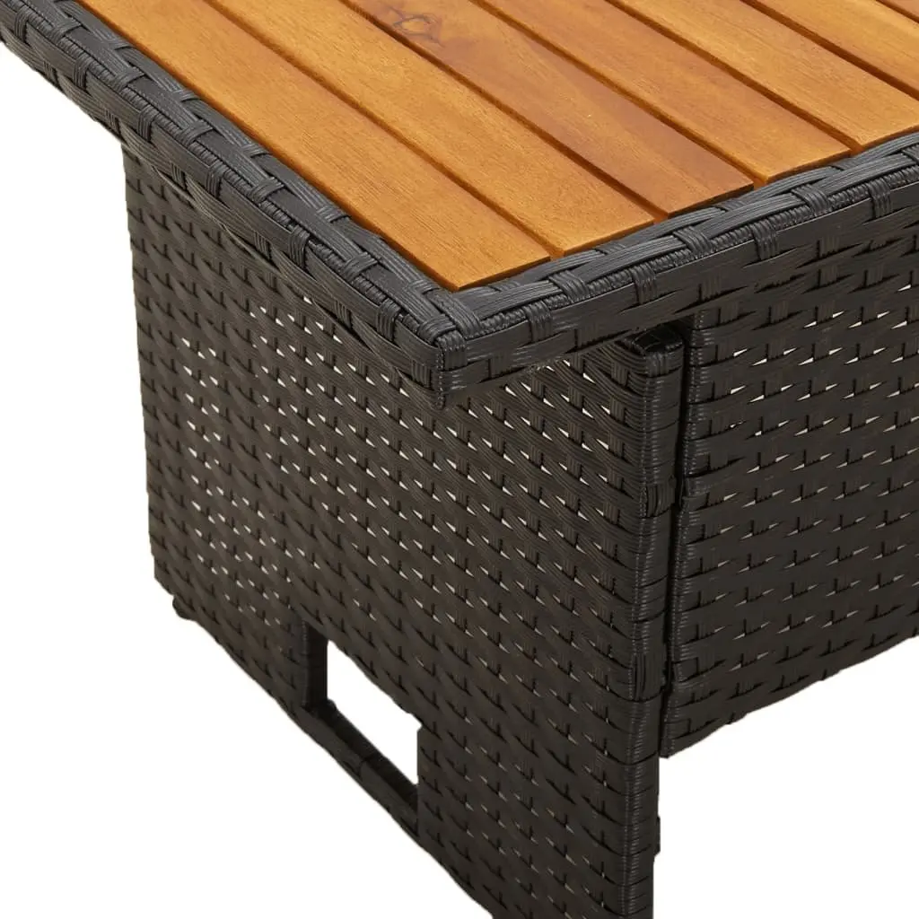 Garden Lounge Set 3 Piece Outdoor Furniture Black Poly Rattan Patio Seating