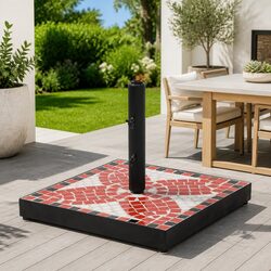 Parasol Base Square Outdoor Umbrella Stand Patio Garden Weighted Terracotta