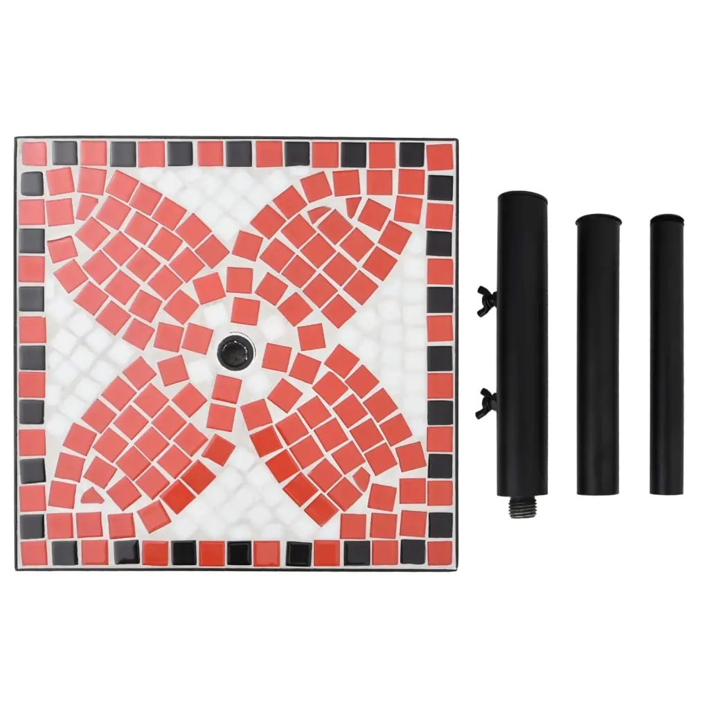 Parasol Base Square Terracotta Iron Construction Adjustable Side Knobs