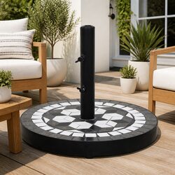 Black Round Umbrella Base: Compact and Sturdy