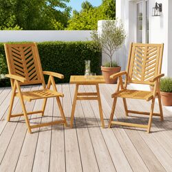Reclining Garden Chairs with Solid Wood Build
