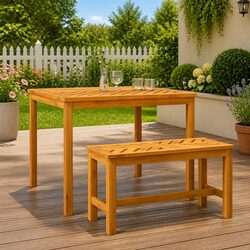 80cm Wooden Garden Bench - Solid Acacia with Style
