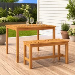 Garden Dining Table 90x90x74 cm Outdoor Furniture Acacia Wood Brown