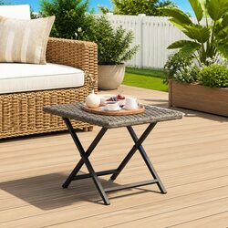 Compact Grey Folding Table for Outdoor Use