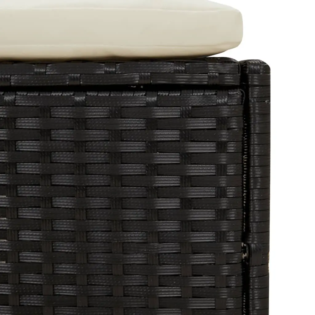 Hot Tub Surround Black Rattan Wood Outdoor Spa Bench Storage Shelf