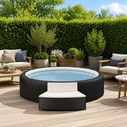 Compact and Sturdy Black Spa Bench Set of 2