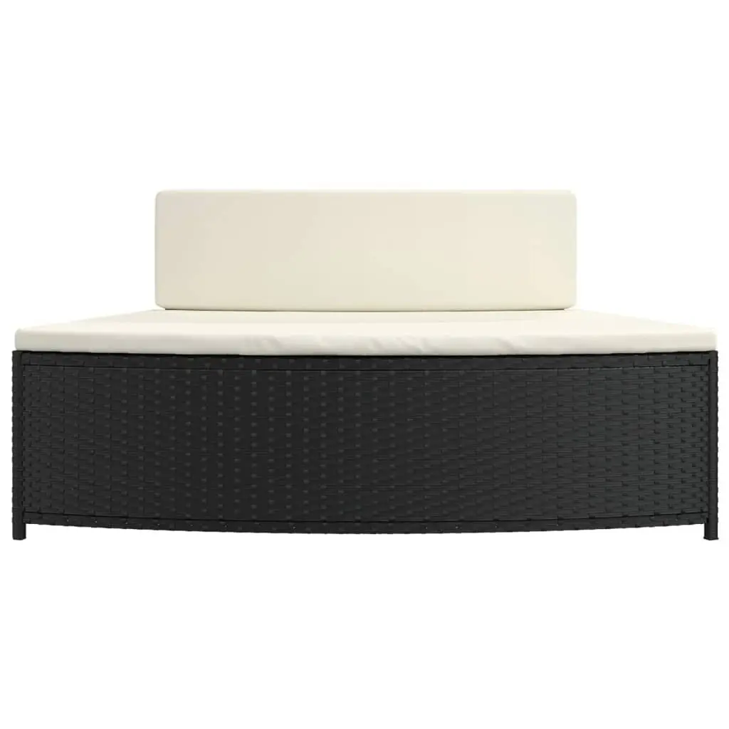 Spa Benches Black Set of 2 Cushioned Outdoor Garden Seating
