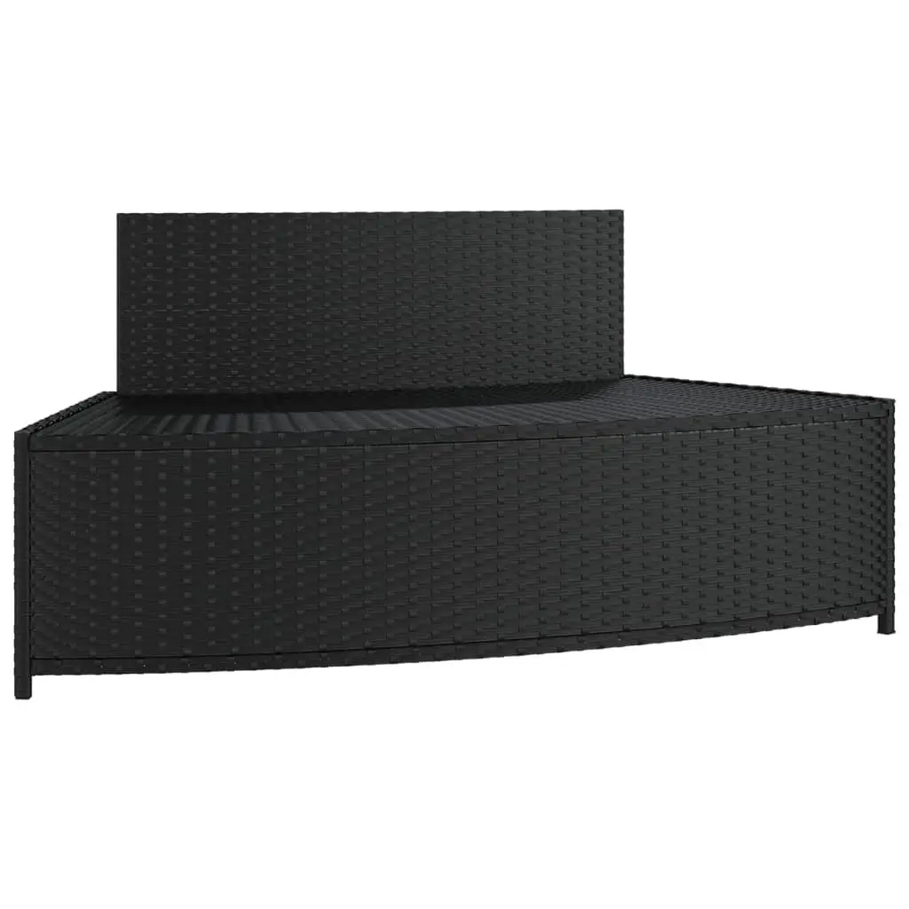 Spa Benches Black Set of 2 Cushioned Outdoor Garden Seating