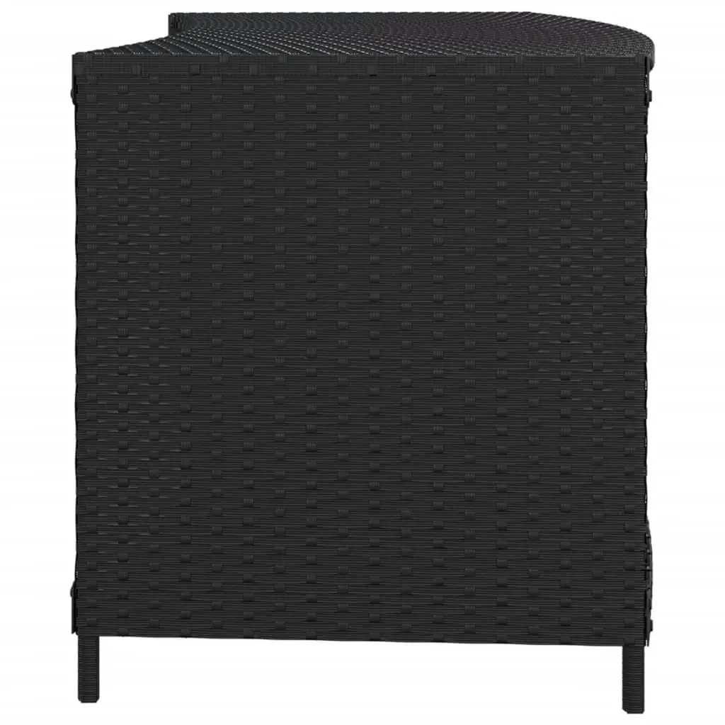 Outdoor Storage Shelves 2 pcs Black Rattan Backyard Pool Spa Organiser Unit