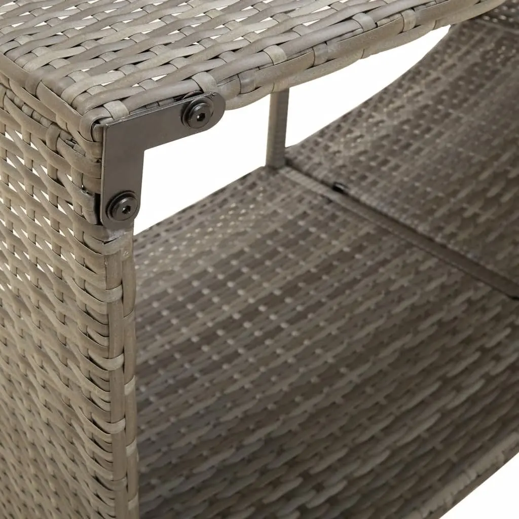 Outdoor Storage Shelves Grey 2 Piece Poly Rattan Organiser Unit