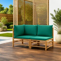 Compact Bamboo Lounge Set for Outdoor Comfort
