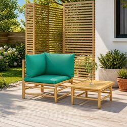 Outdoor Sectional Sofa Lounge Set 2 Piece Garden Seating with Cushions