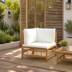 Compact Outdoor Corner Sofa with Cushions