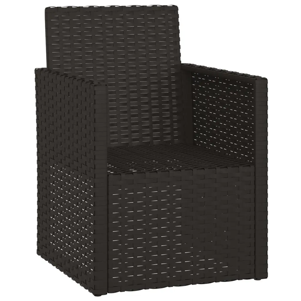 Poly Rattan Outdoor Armchair Black with Cushions Weather Resistant Garden Furniture