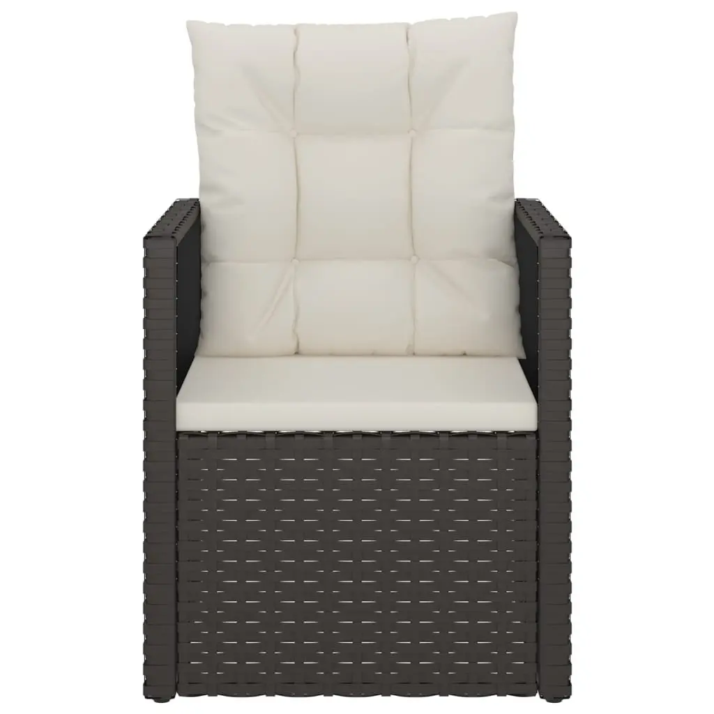 Poly Rattan Outdoor Armchair Black with Cushions Weather Resistant Garden Furniture