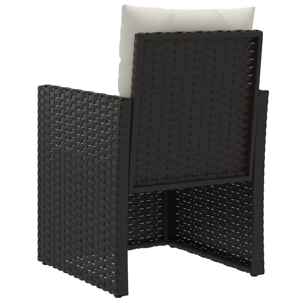 Poly Rattan Outdoor Armchair Black with Cushions Weather Resistant Garden Furniture