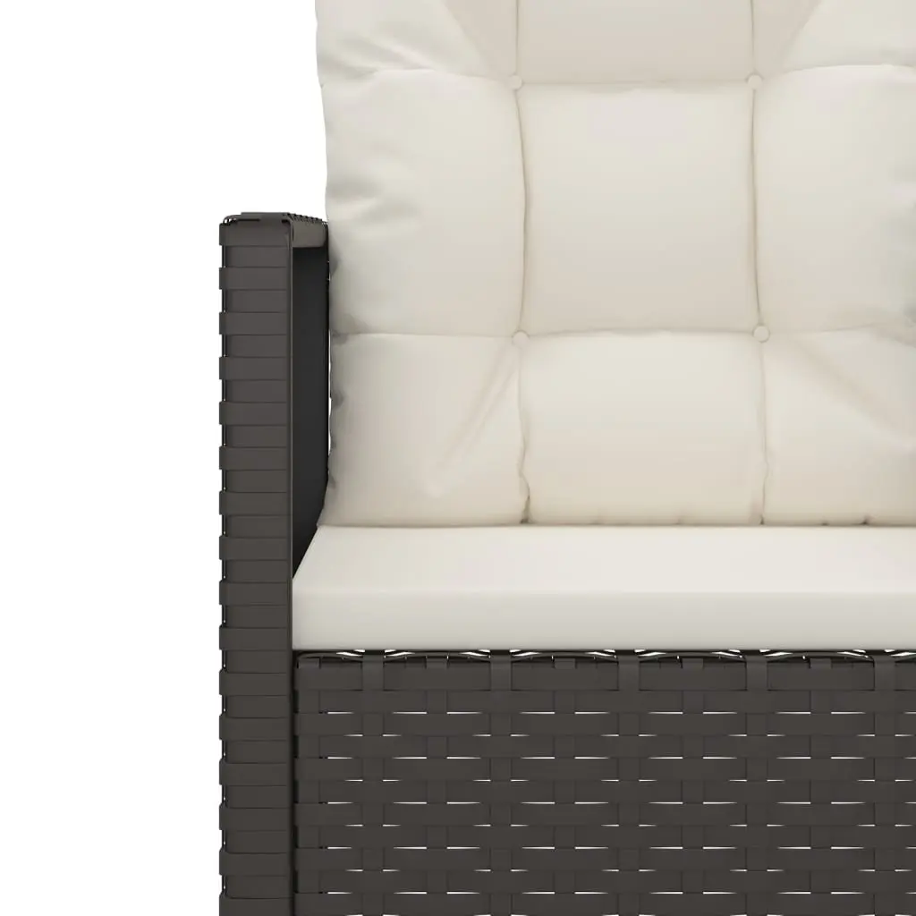 Poly Rattan Outdoor Armchair Black with Cushions Weather Resistant Garden Furniture