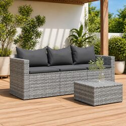 Compact and Comfortable 3-Seater Outdoor Sofa