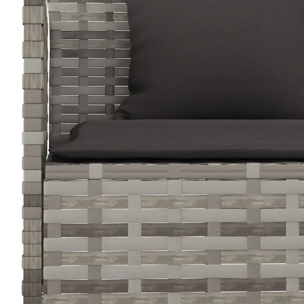 Garden Dining Set 2 Piece Outdoor Furniture Grey Poly Rattan with Cushions