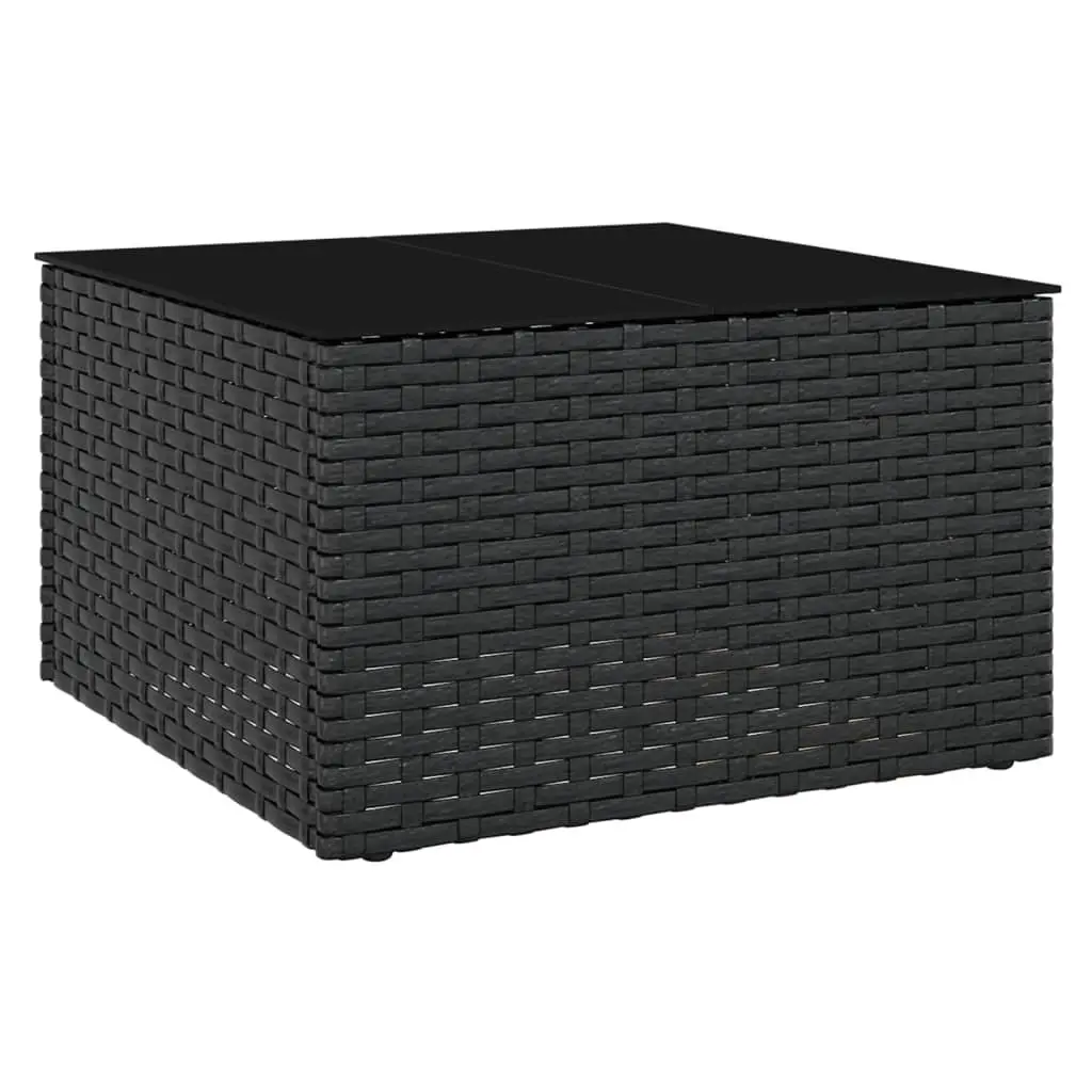 Garden Lounge Set Black 2 Piece Outdoor Furniture with Cushions Coffee Table