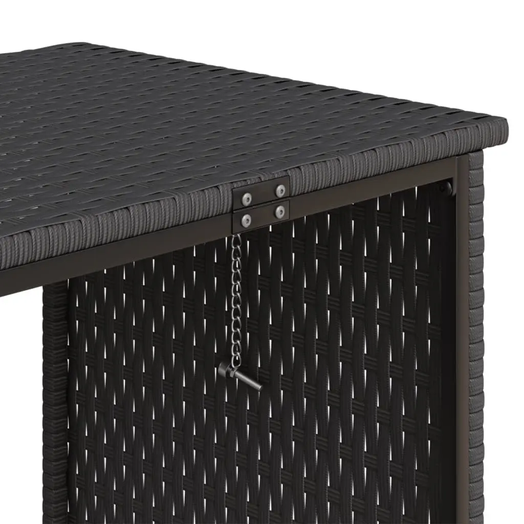 L-Shaped Garden Sofa Set Black Outdoor Patio Furniture with Table