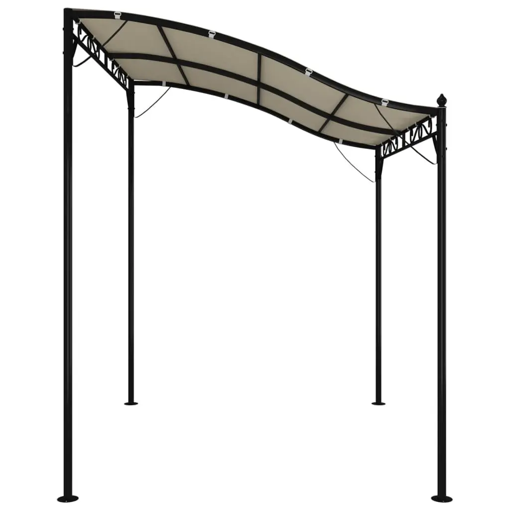 Gazebo Cream 2x2.3m Outdoor Canopy Tent Curved Top Water-resistant Polyester Steel Frame