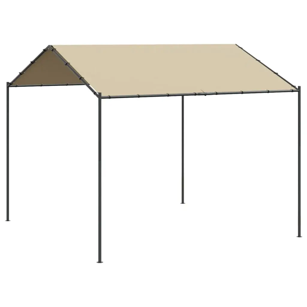 Outdoor Canopy Tent Beige Steel Frame 4x4m Spacious Garden Shelter for Gatherings
