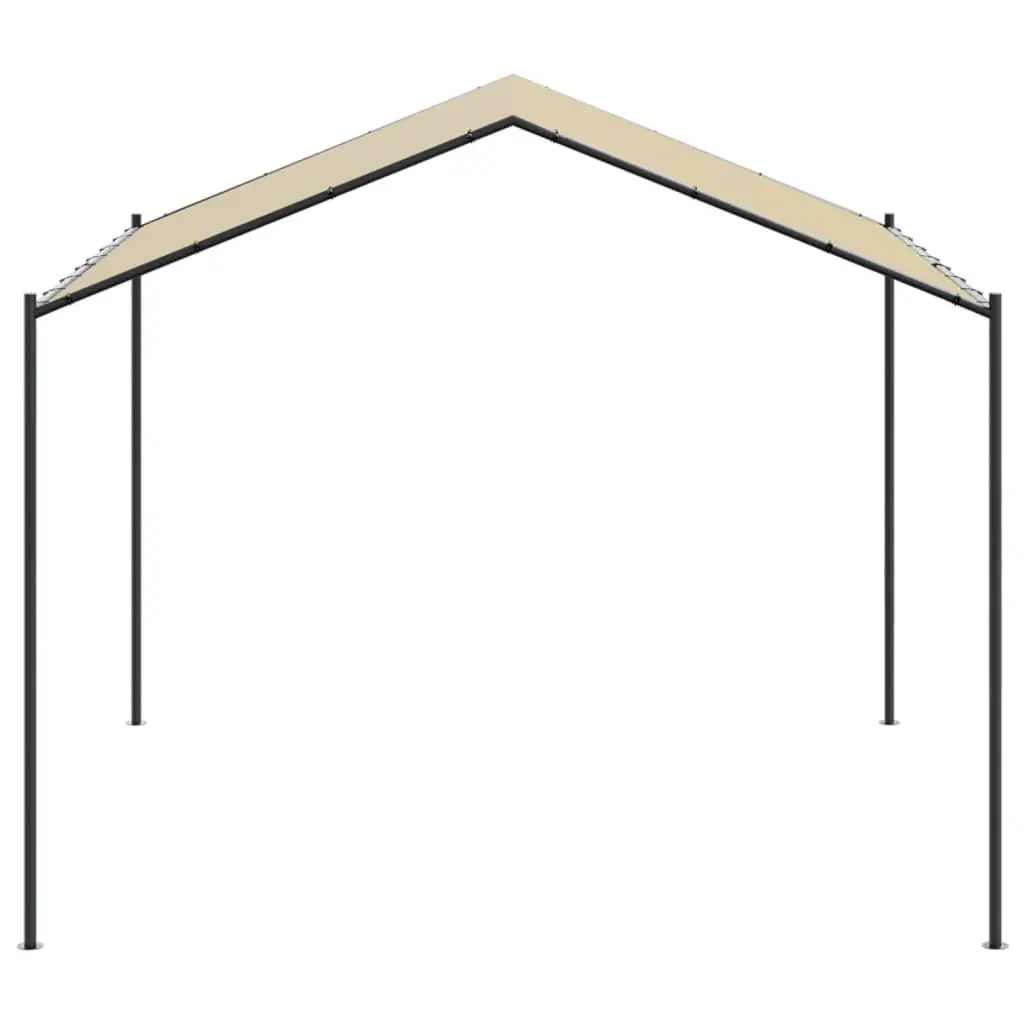 Outdoor Canopy Tent Beige Steel Frame 4x4m Spacious Garden Shelter for Gatherings