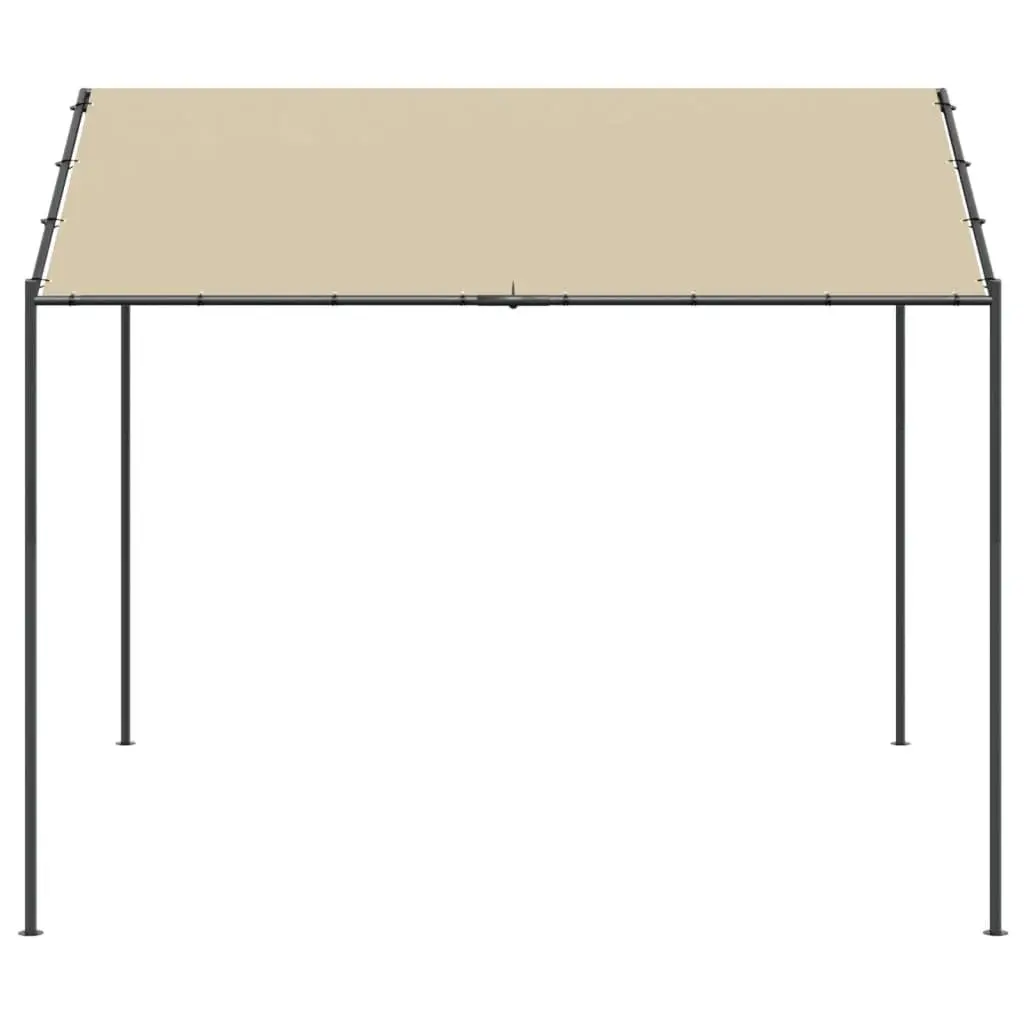 Outdoor Canopy Tent Beige Steel Frame 4x4m Spacious Garden Shelter for Gatherings