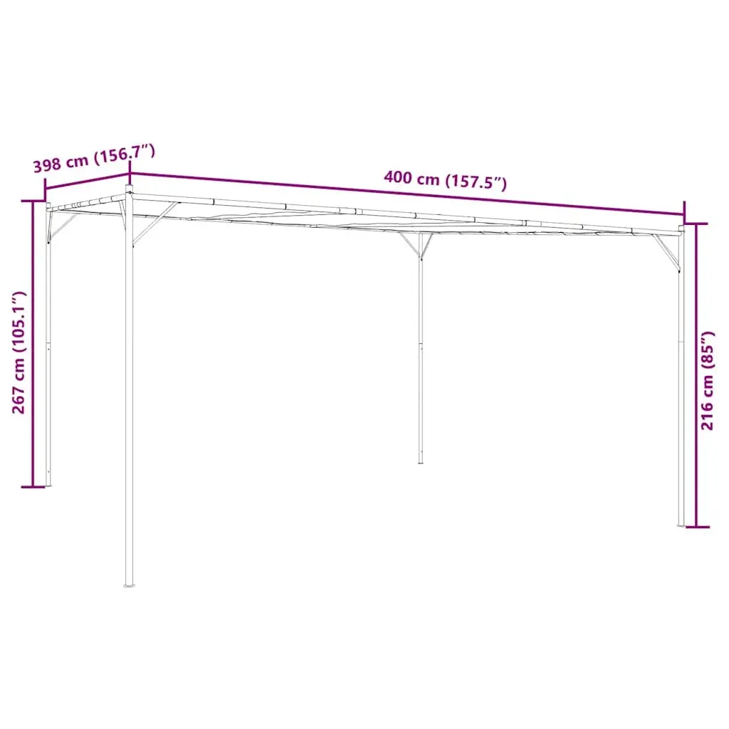 Gazebo Anthracite 4x4 m Water-Resistant Polyester Steel Frame