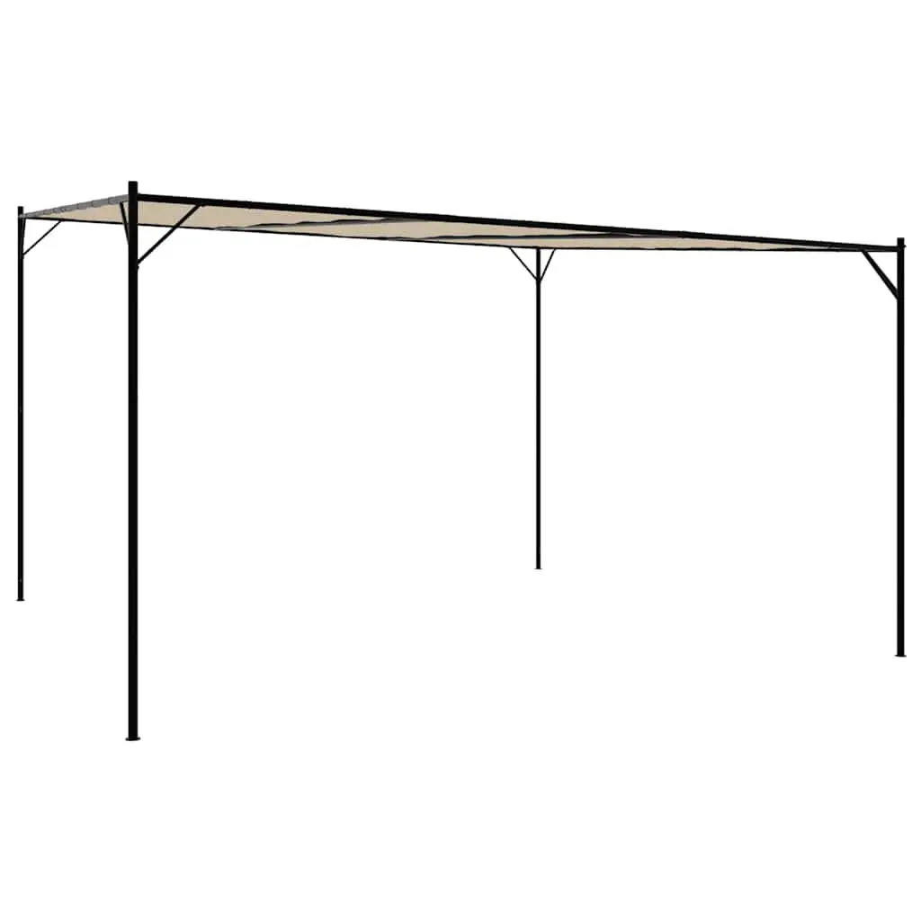 Gazebo Beige 4x4 m Outdoor Canopy Tent Water-resistant Polyester Steel Frame