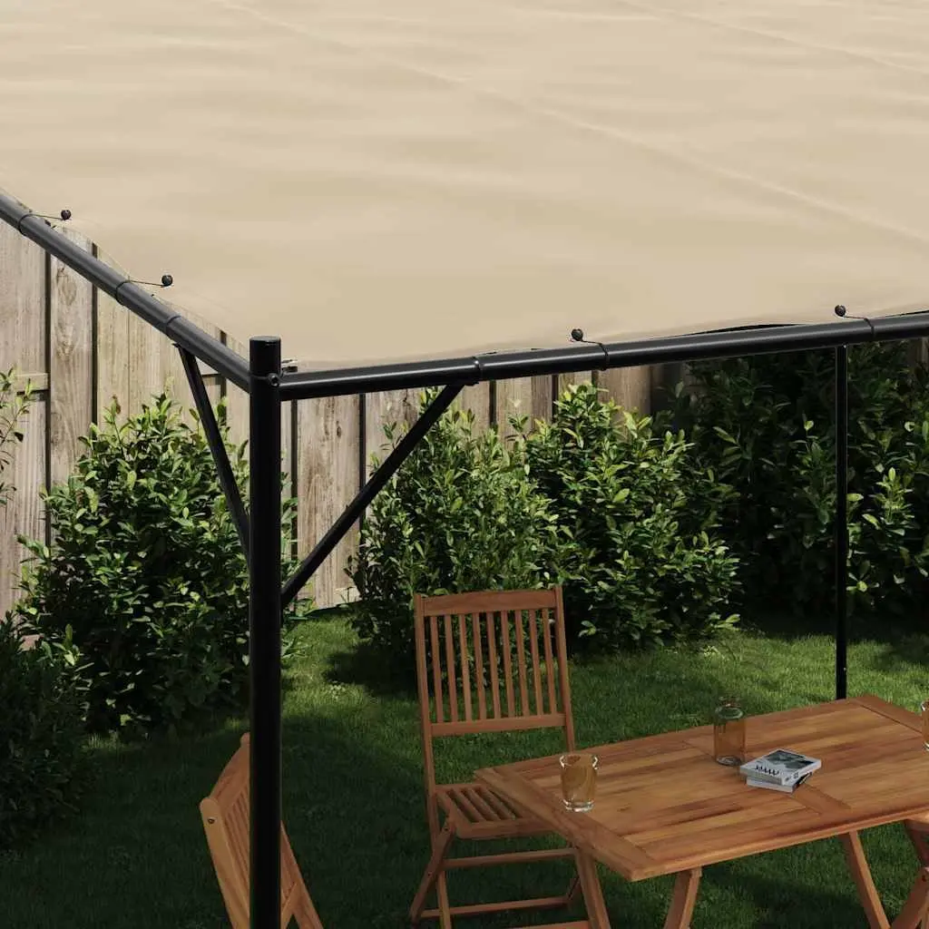 Gazebo Beige 4x4 m Outdoor Canopy Tent Water-resistant Polyester Steel Frame