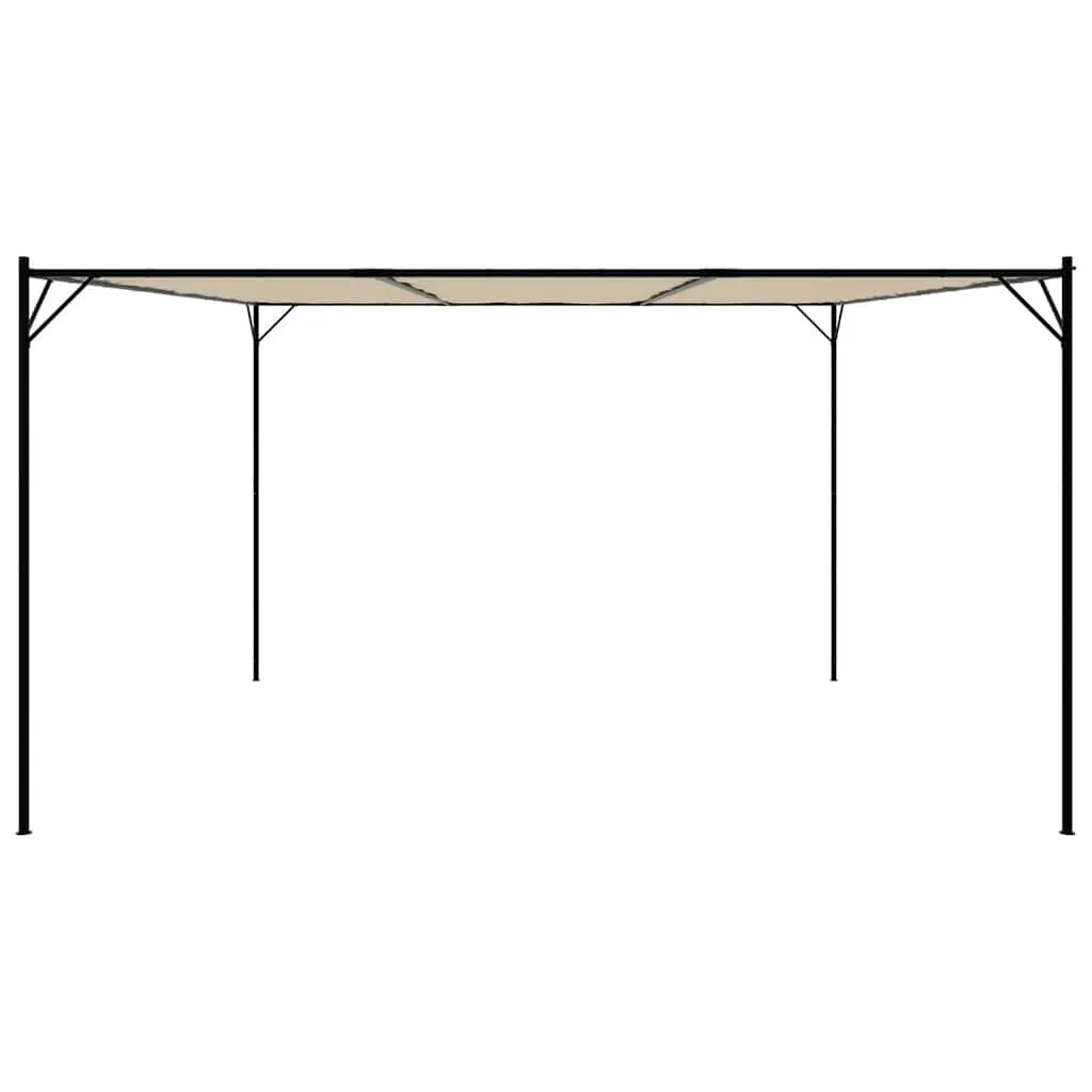 Gazebo Beige 4x4 m Outdoor Canopy Tent Water-resistant Polyester Steel Frame