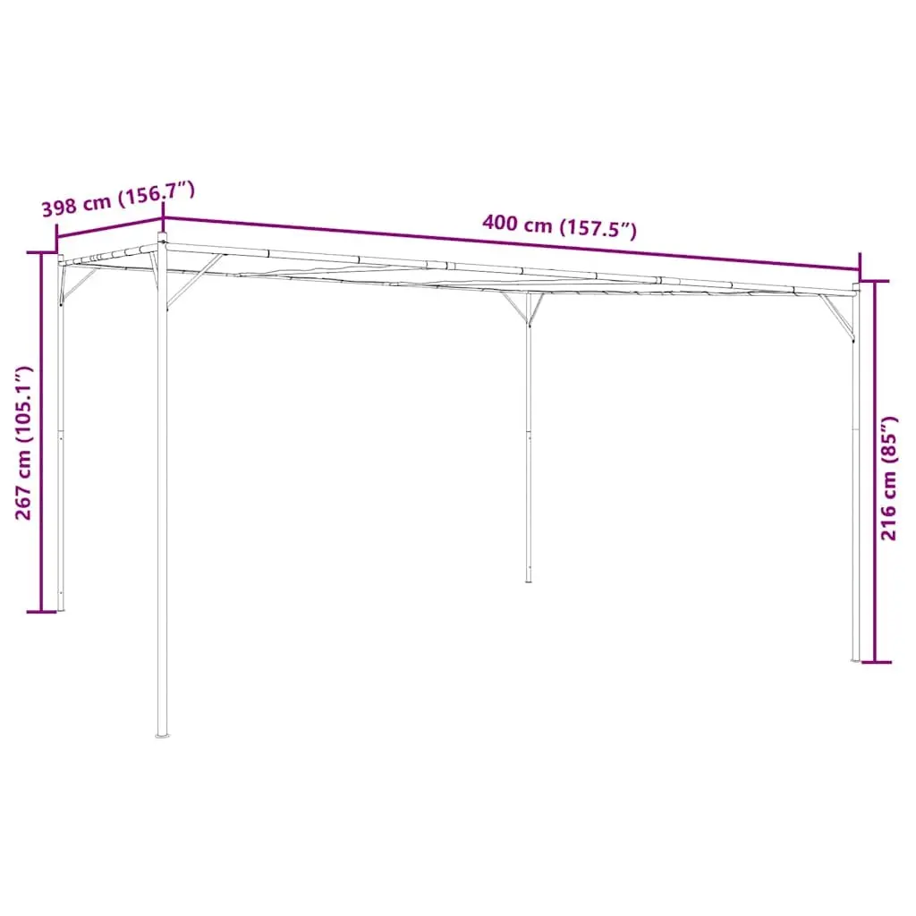 Gazebo Beige 4x4 m Outdoor Canopy Tent Water-resistant Polyester Steel Frame