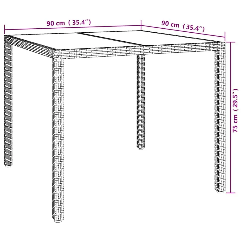 Garden Dining Table 90x90x75cm