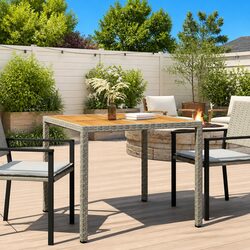 Concise and Durable Grey Garden Table 90 x 90 x 75 cm