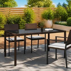 150x90x75cm Brown Dining Table for Outdoor Spaces