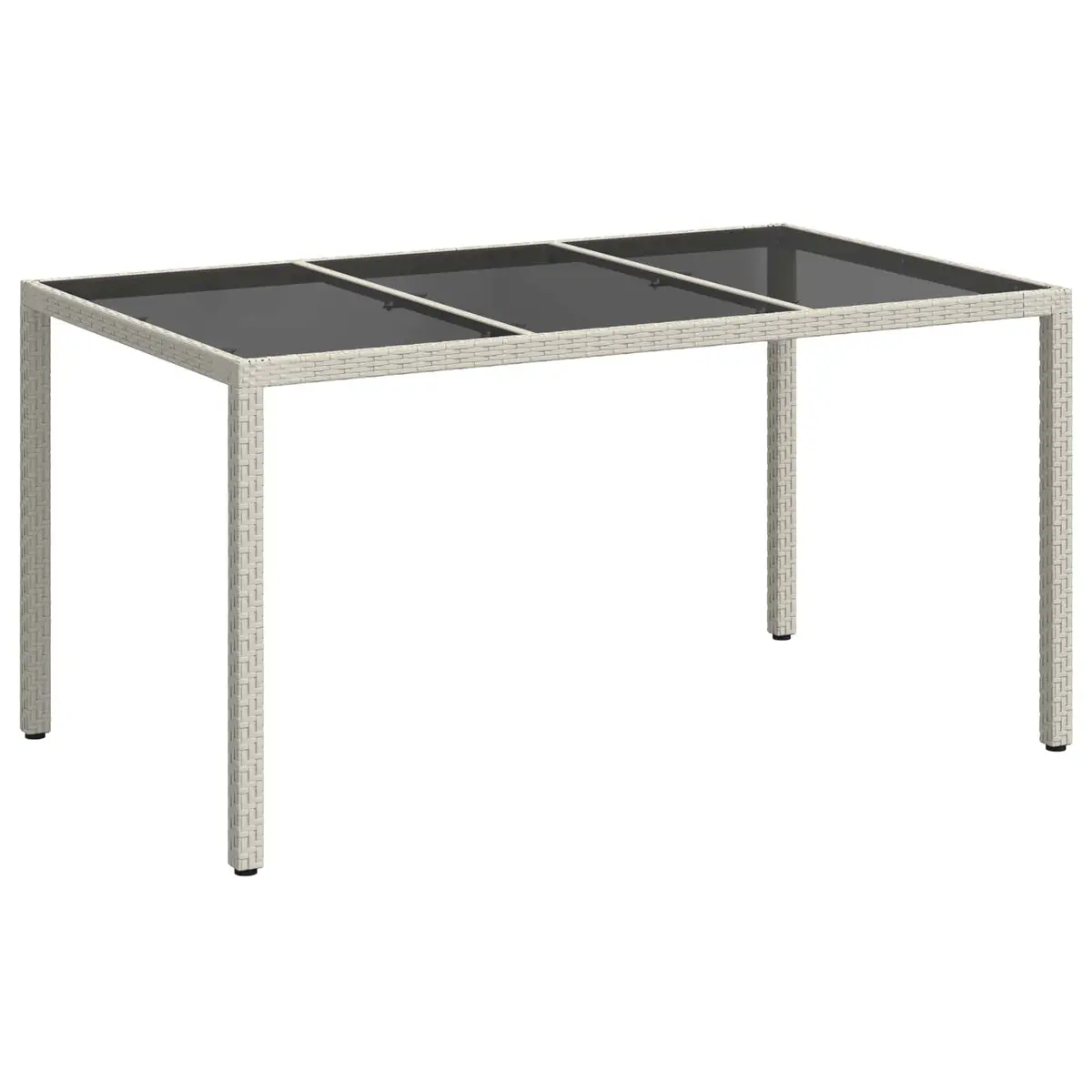 Garden Dining Table 150x90x75cm Outdoor Furniture White Poly Rattan Patio