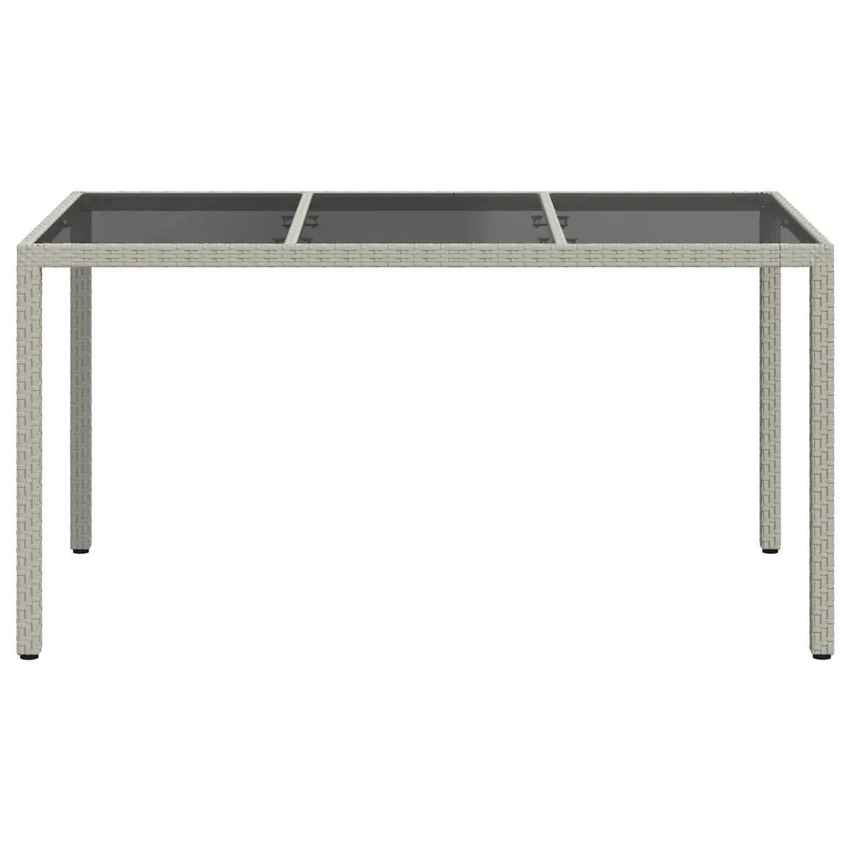 Garden Dining Table 150x90x75cm Outdoor Furniture White Poly Rattan Patio