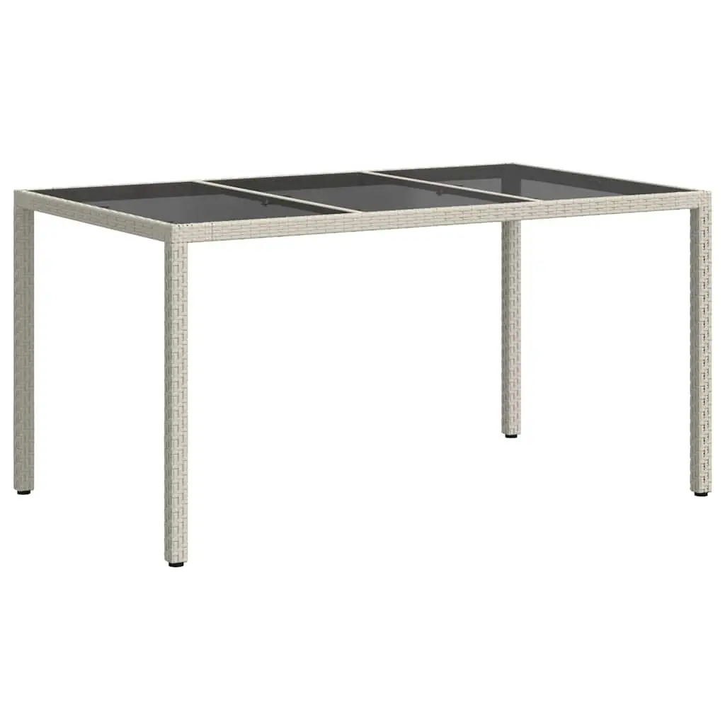 Garden Dining Table 150x90x75cm Outdoor Furniture White Poly Rattan Patio