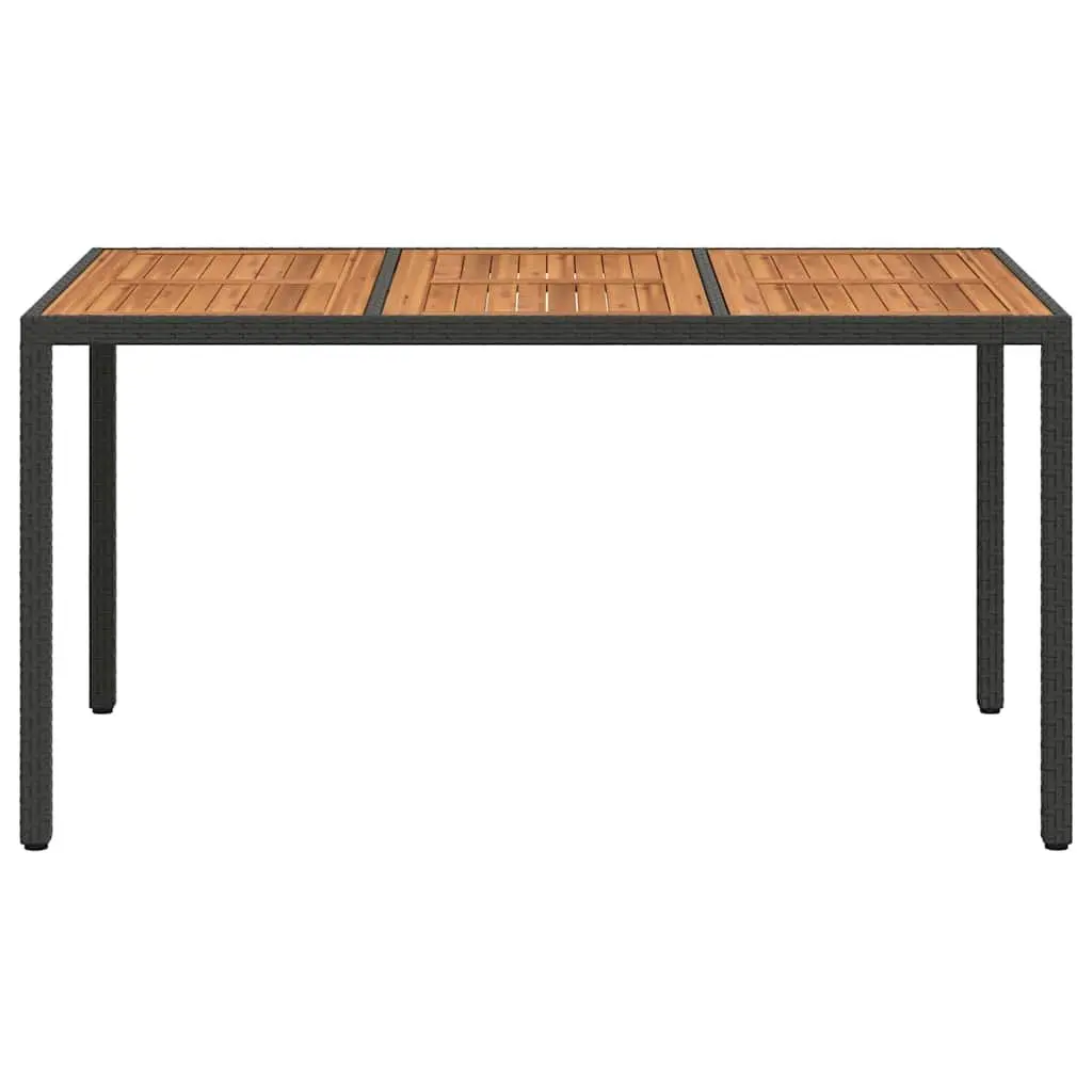 Black Garden Dining Table 150x90x75cm
