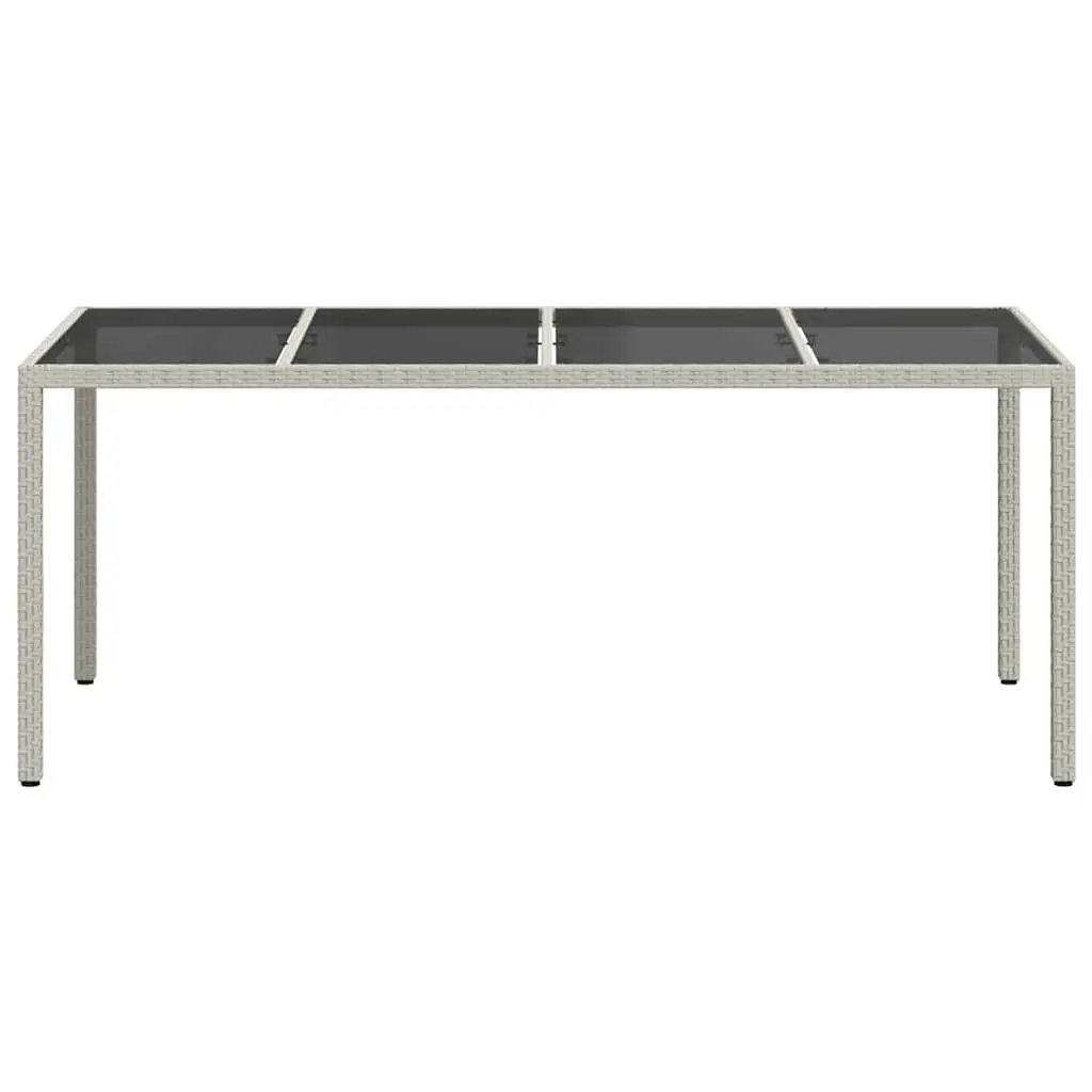 Garden Dining Table 190x90x75cm White Poly Rattan Outdoor Furniture Patio
