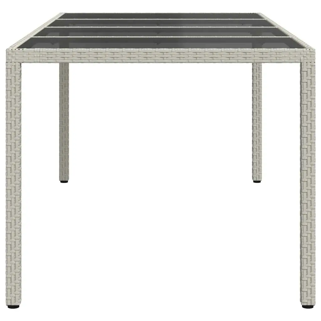 Garden Dining Table 190x90x75cm White Poly Rattan Outdoor Furniture Patio