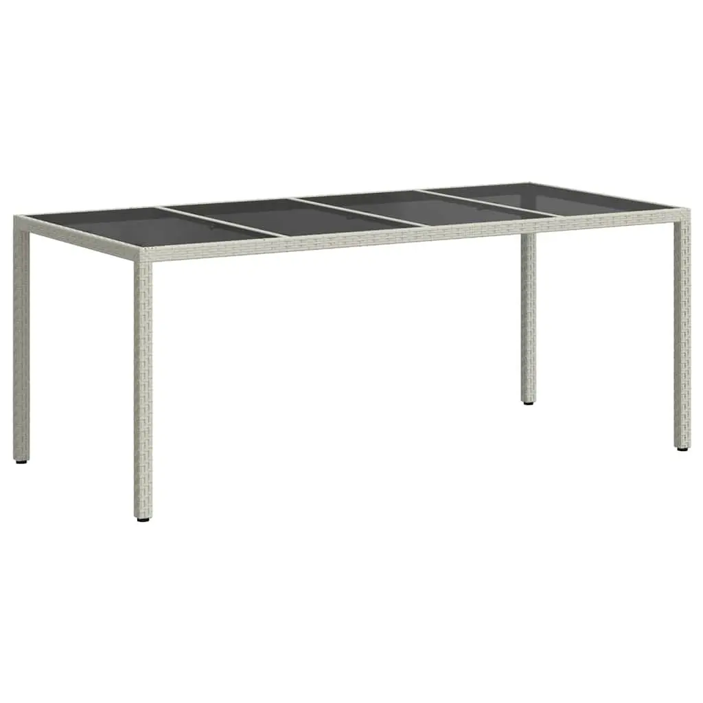 Garden Dining Table 190x90x75cm White Poly Rattan Outdoor Furniture Patio