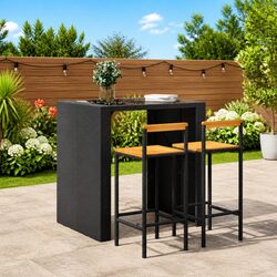 Black Bar Stools 2 pcs - Durable & Modern Design