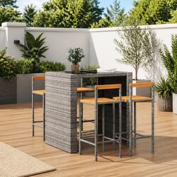 Concise Set of 4 Grey Bar Stools for Any Space