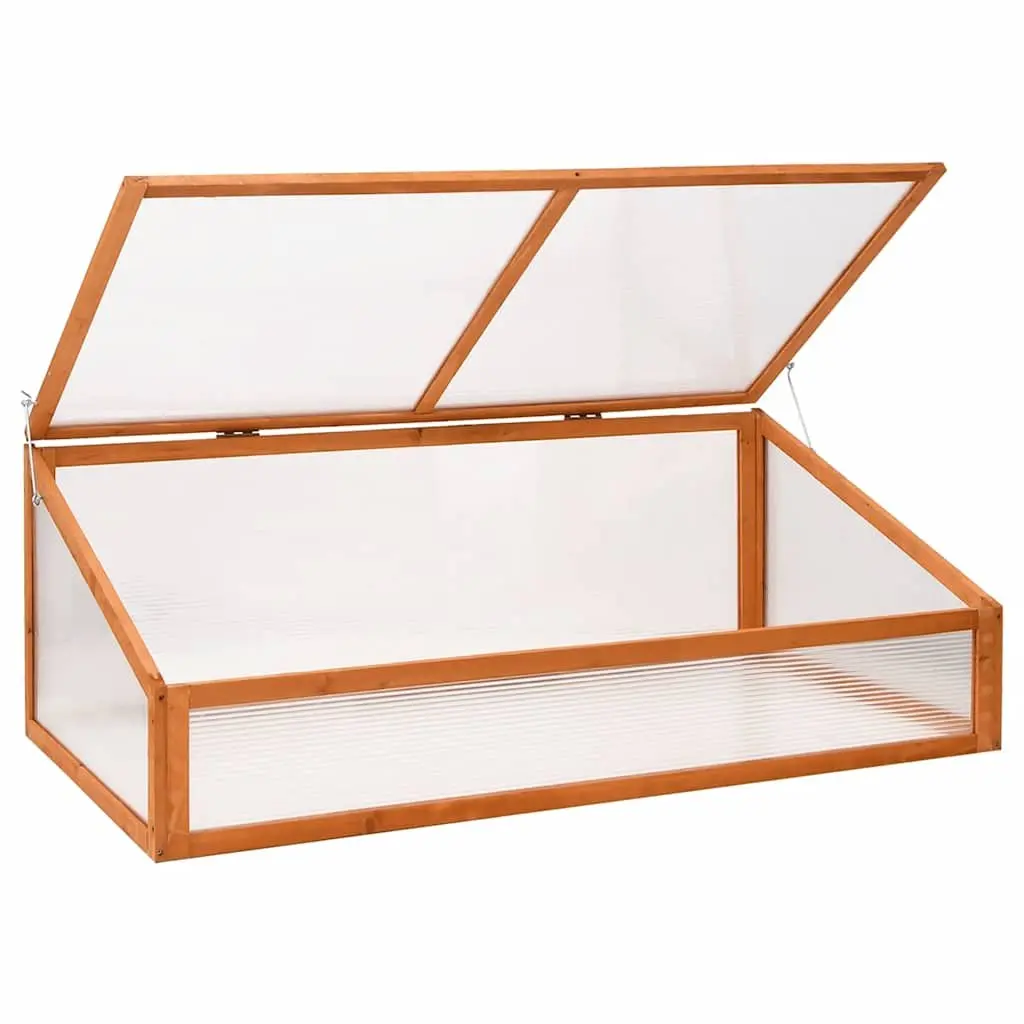 Wooden Greenhouse Orange 110x56x39 cm Fir Wood Hinged Lid Garden Plant Protection