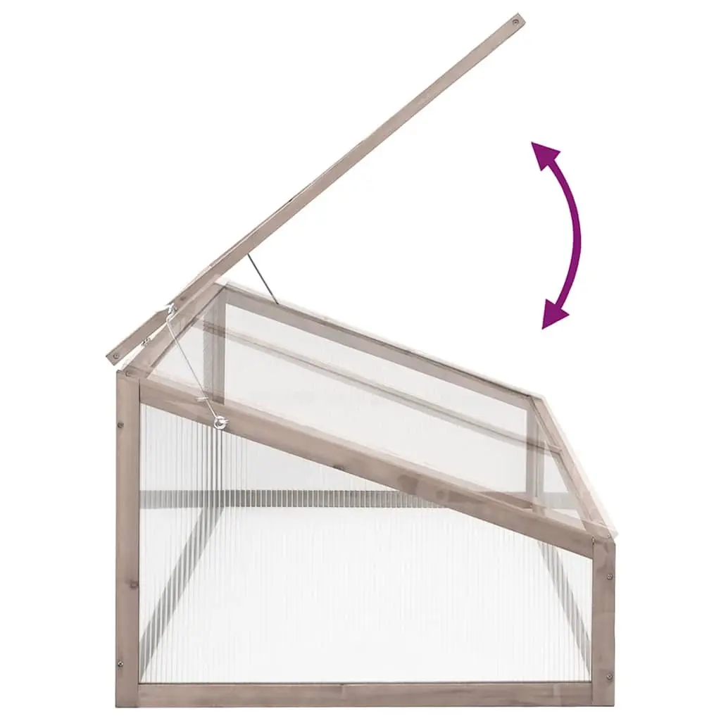 Wooden Greenhouse Grey 110x56x39cm Fir Wood Plant Protection Herb Shelter